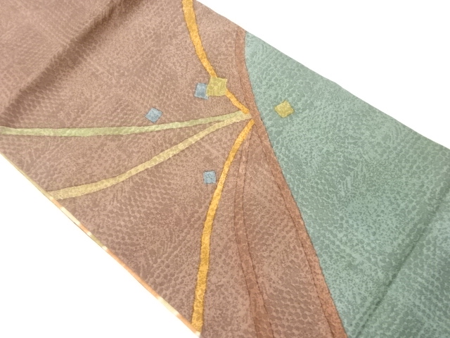 JAPANESE FUKURO OBI / EMBROIDERY / MATELASSE / ABSTRACT